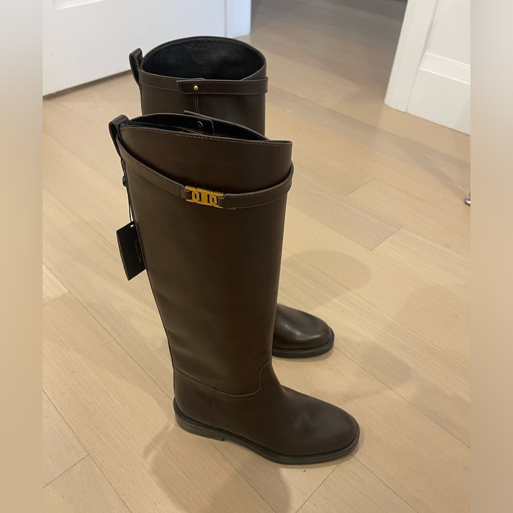 Massimo dutti brown leather boots